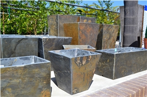 Discount Rust Slate Planter Exterior Garden Flower Pot Flower Stand Planter Boxes Planter Pots Exterior Planters Outdoor Planters Gofar