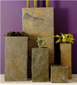Discount Rust Slate Planter Exterior Garden Flower Pot Flower Stand Planter Boxes Planter Pots Exterior Planters Outdoor Planters Gofar