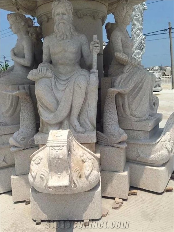 G682 Granite Golden Garnet Sunset Rust Granite Landscaping Sculptured Fountain for Garden Exterior Rolling Sphere Fountains Gofar