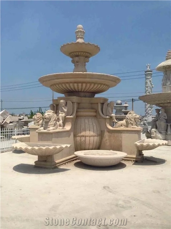 G682 Granite Golden Garnet Sunset Rust Granite Landscaping Sculptured Fountain for Garden Exterior Rolling Sphere Fountains Gofar