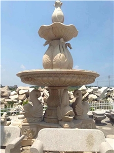 High Quality G682 Granite Golden Garnet Sunset Rust Granite Landscaping Sculptured Fountain for Garden Exterior Floating Ball Fountains Gofar