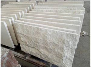 Limra White Limestone Split Face Mushroom Stone Wall Cladding,Bianco Classic Lymra Coral Stone Mushroom Panel for Villa Walling