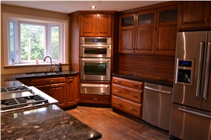 Polished Antique Brown Granite Kitchen Countertops Kitchen Bar Top Custom Countertops Kitchen Worktops Solid Surface Kitchen Top Gofar