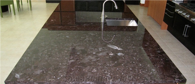 Polished Antique Brown Granite Kitchen Islands Countertops, Kitchen Bar Top Custom Countertops Kitchen Worktops Solid Surface Kitchen Top Gofar