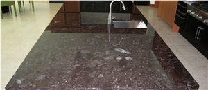 Polished Antique Brown Granite Kitchen Islands Countertops, Kitchen Bar Top Custom Countertops Kitchen Worktops Solid Surface Kitchen Top Gofar