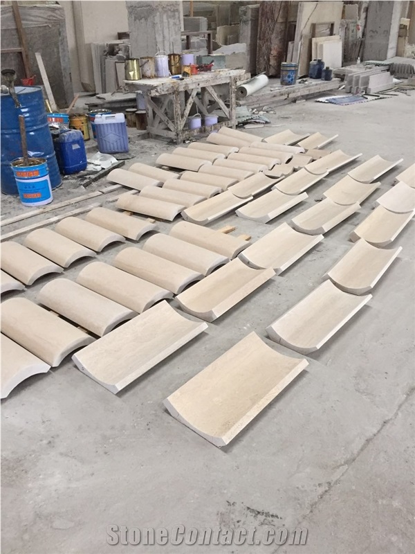 Polished Portugal Beige Limestone Interior Stone Molding Border,Pencil Liners Border Decos Trim Rope Molding Chair Rails Border Gofar