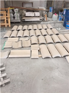 Polished Portugal Beige Limestone Interior Stone Molding Border,Pencil Liners Border Decos Trim Rope Molding Chair Rails Border Gofar