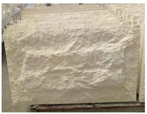 Portugal Beige Classico Crema Limestone Mushroom Stone Split Face, Villa Wall Cladding, Limestone Walling Tiles Covering