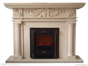 Pure White Onyx Fireplace Mantel, Western Style Handcarved Sculptured Modern Fireplace Mantel, Stone Fireplace Hearth Gofar