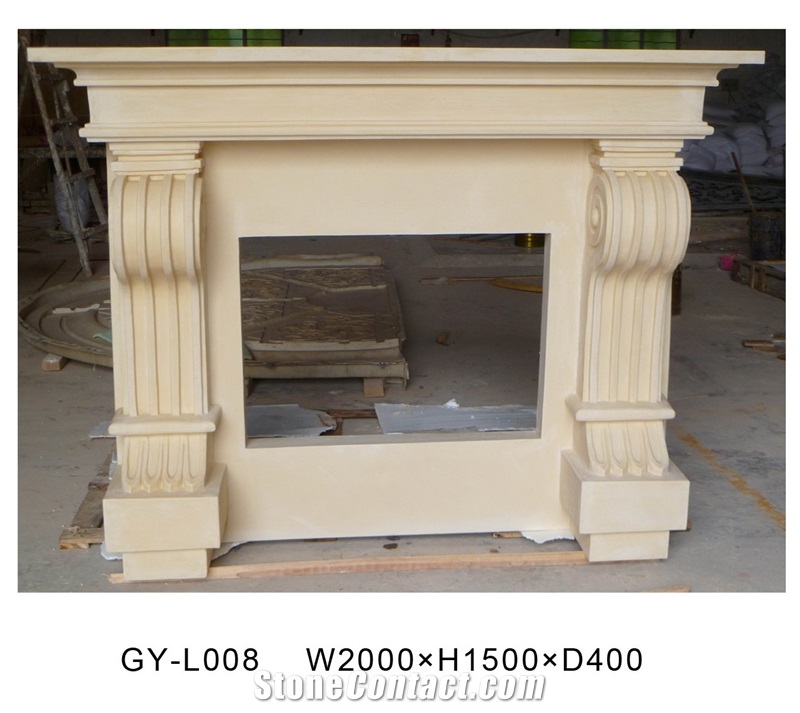 Pure White Onyx Fireplace Mantel, Western Style Handcarved Sculptured Modern Fireplace Mantel, Stone Fireplace Hearth Gofar