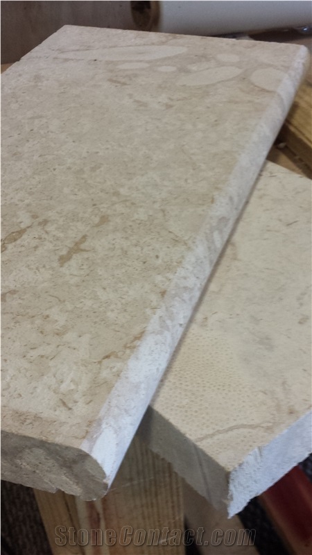 Dominican White Coral Pool Coping, Full Bull Nose