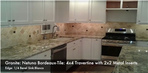 Netuno Bordeaux Granite with 1/4 Bevel Edge and Blanco Sink Netuno Bordeaux Granite with 1/4 Bevel Edge and Blanco Sink
