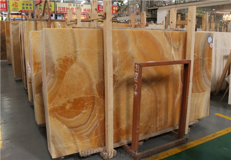China Honey Onyx Agate Jade Gold Yellow Onix Big Slab Tile