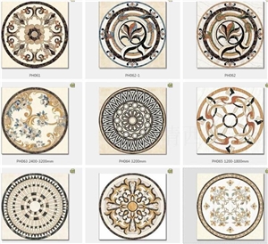 China Natural Marble Different Styles Round Waterjet Medallions,Inlay Flooring Tiles,Customized Flooring Paving Tiles Patterns Design with Ce Cheap