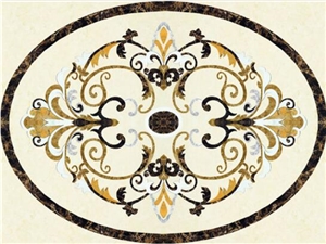 Natural Marble Stone Water Jet Medallion,Premium Marble Tiles Western Style,Customized Marble Flooring European Style,Mosaic Inlay Lobby and Hall