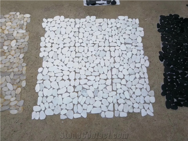 Polished Mixed Pebble Stone Color Stone,High Quality and Cheap Garden Pebble Stone Walkway Pattern,Pebble Stone Driveways, Crushed Stone,