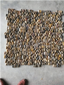 Polished Mixed Pebble Stone Color Stone,High Quality and Cheap Garden Pebble Stone Walkway Pattern,Pebble Stone Driveways, Crushed Stone,