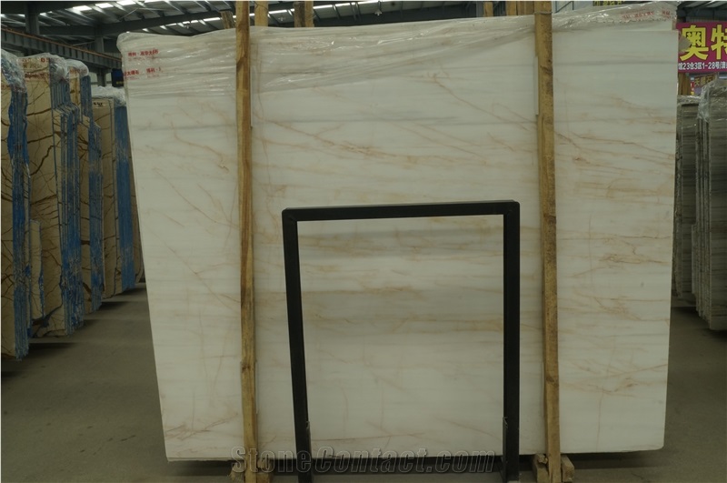 Marmara Dolomite Marble Spider Red Line White Slab
