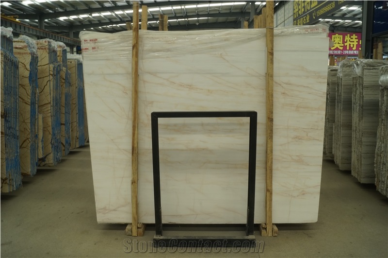 Marmara Dolomite Marble Spider Red Line White Slab