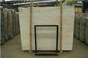 Marmara Dolomite Marble Spider Red Line White Slab