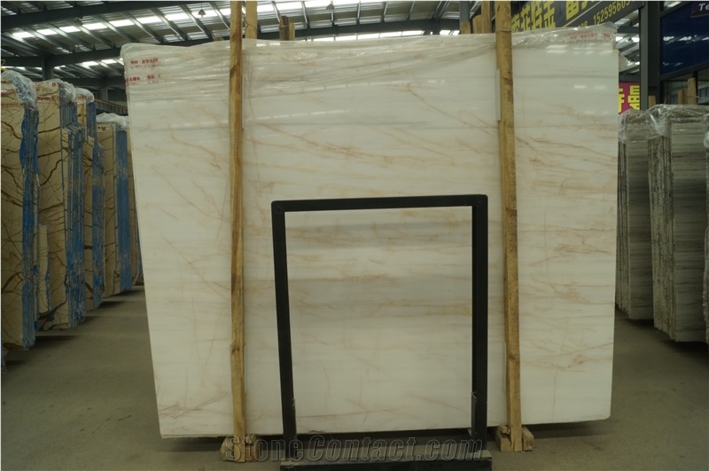 Marmara Dolomite Marble Spider Red Line White Slab