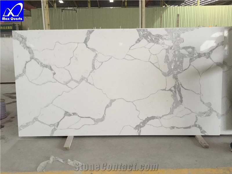 Artficial Statuario Quartz Stone Surface Slab,Cut to Size Tiles,Engineered Stone Walling