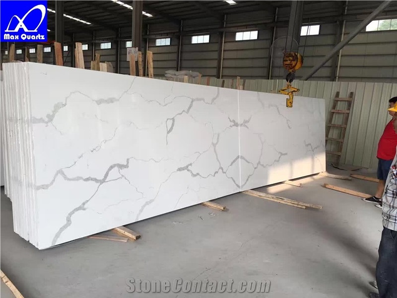 Artificial Luna Quartz Stone Slabs,Super White Quartz Stone for Countertop,Kitchen Top, Bathroom Top,Vanity Top,Service Top,Office Top,Furniture Top