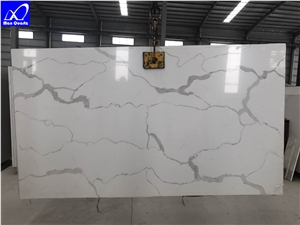 Artificial Luna Quartz Stone Slabs,Super White Quartz Stone for Countertop,Kitchen Top, Bathroom Top,Vanity Top,Service Top,Office Top,Furniture Top