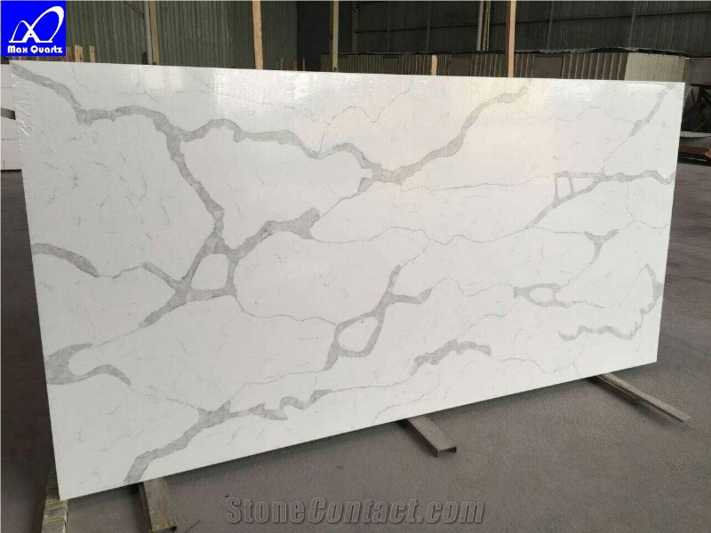 Artificial Luna Quartz Stone Slabs,Super White Quartz Stone for Countertop,Kitchen Top, Bathroom Top,Vanity Top,Service Top,Office Top,Furniture Top