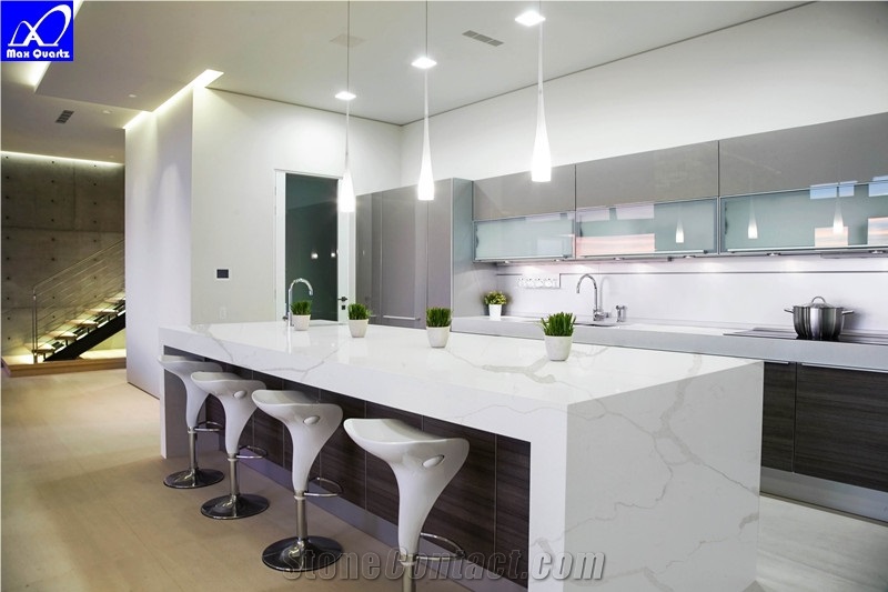 Quartz Stone Luna Calacatta Bench ,Kitchen Countertop,Worktops,Desk,Island,Bar,Custom Tops