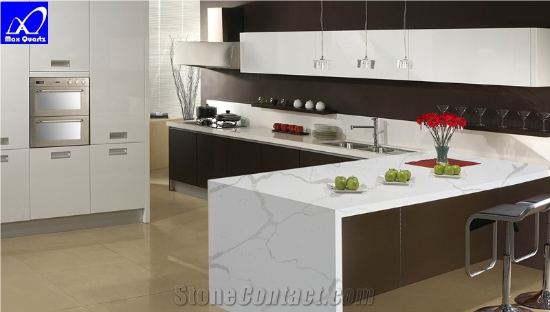 Quartz Stone Luna Calacatta Bench ,Kitchen Countertop,Worktops,Desk,Island,Bar,Custom Tops