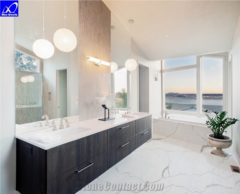 Quartz Stone Luna Calacatta Bench ,Kitchen Countertop,Worktops,Desk,Island,Bar,Custom Tops