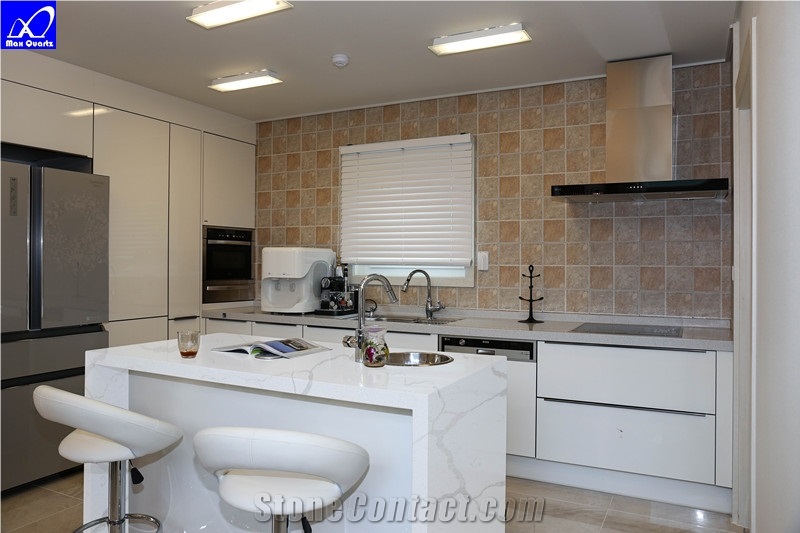 Quartz Stone Luna Calacatta Bench ,Kitchen Countertop,Worktops,Desk,Island,Bar,Custom Tops