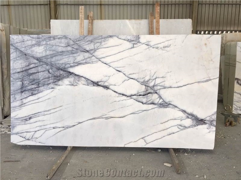 Afyon Violet Marble Slabs & Tiles, Lilac White Marble for Floor/Wall Tiles