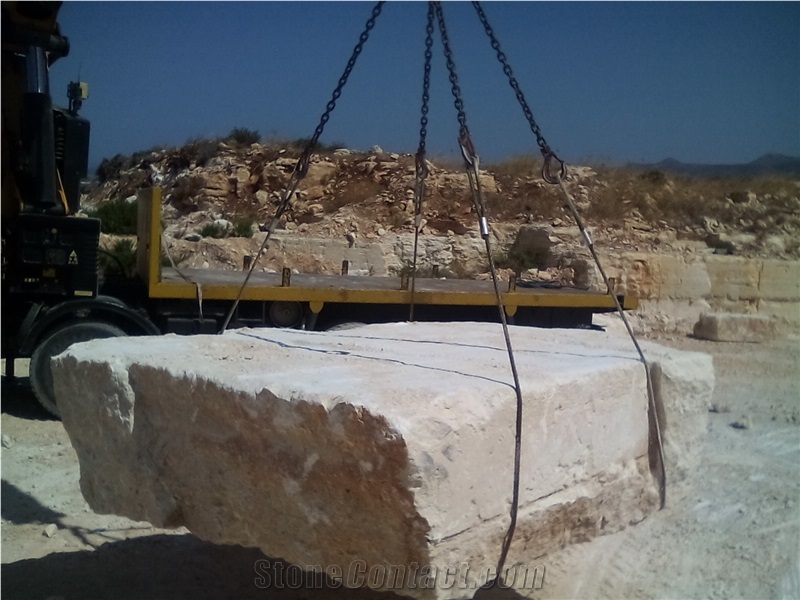 Minoan Sunshine, Greece White Limestone Block