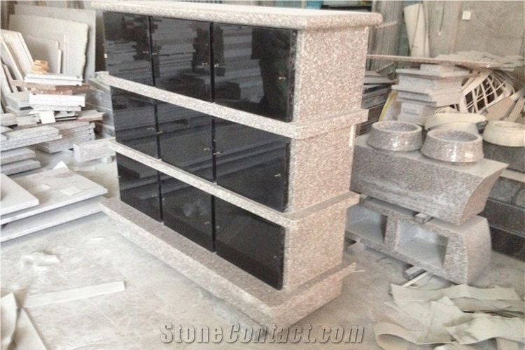 Absolute Black Granite Columbarium, Cemetery Cremation Columbarium Design for Urns