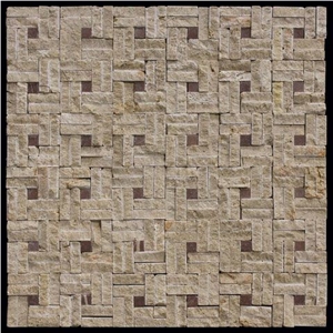 Classic Travertine Mosaic Egypt M090-Zrh Split Face Promotion