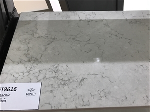 Carrara White, Marble Look, Artificial/Engineered Quartz Stone/Slabs, 2cm,3cm, Gt8616