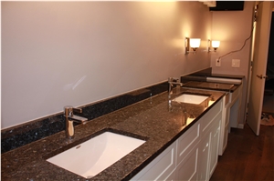 Blue Pearl Gt Granite, Square American Standard Sinks