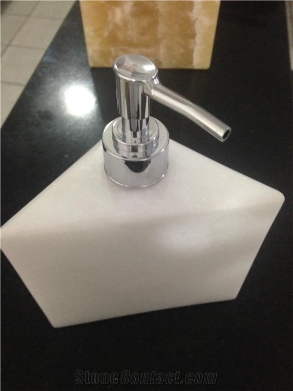Marmo Onyx White Bath Accessories, Dispenser