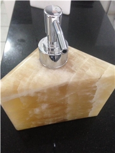 Marmo Onyx White Bath Accessories, Dispenser