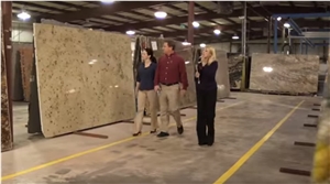 Exotic Granite Slabs in Showroom