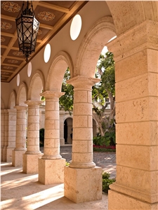 Coralina Gold Coral Stone Column and Arches