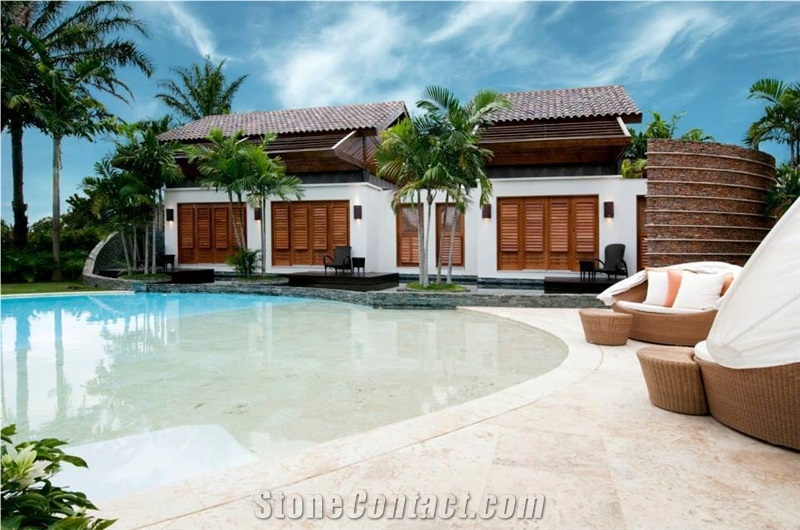Dominican White Coral Swimming Pool Pavers