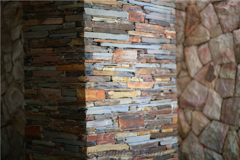 Rich Autumn Wall Cladding Stones, Masonry Building Stones