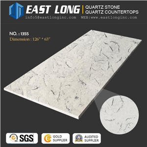 Hot Sale Carrara Polished Surface Quartz Stone for Engineered/Kitchentop/Wall Panel with Building Material