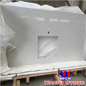 Chinese Prefab Polish Grey Quartz Kitchen Countertops