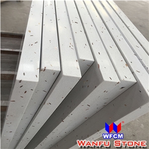 Chinese Prefab Polish Grey Quartz Kitchen Countertops