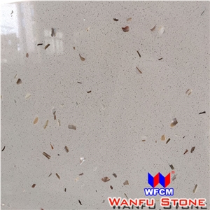 Chinese Prefab Polish Grey Quartz Kitchen Countertops