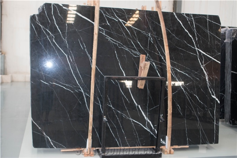 Black Nero Marquina, China Black Marble Slabs & Tiles, Factory Price with High Quality